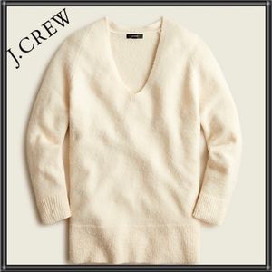 J Crew Stretch-wool V-neck tunic sweater